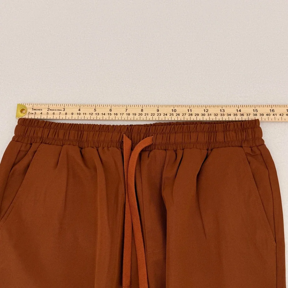 COOFANDY Mens Casual Drawstring Shorts Burnt Orange Elastic Waist Size S NWT